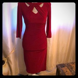 INC fitted red dress